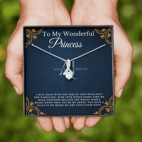 To My Wonderful Princess - Petite Ribbon Necklace