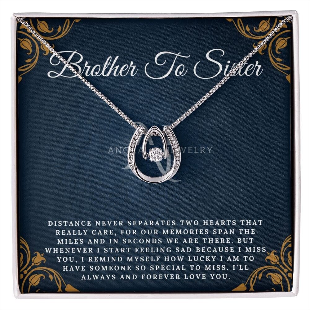 Brother To Sister -Lucky Charm Horseshoe Necklace