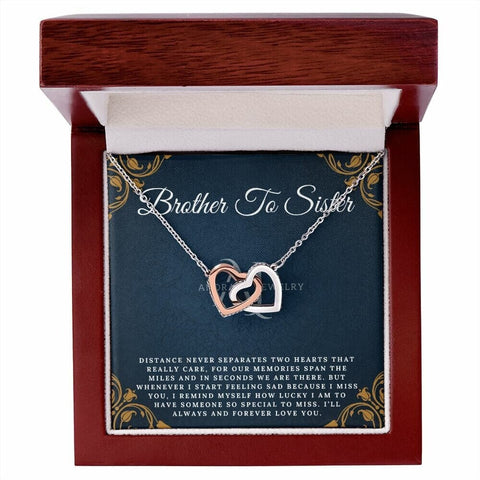 Brother To Sister - 14K Rose Gold Interlocking Heart Necklace