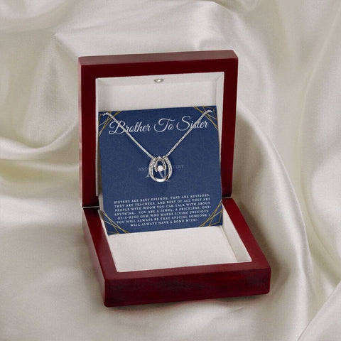 Brother To Sister - 14K White Gold Lucky Charm Horseshoe Necklace