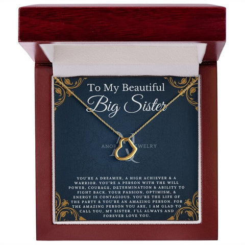 To My Beautiful Big Sister - Heart Pendant Necklace