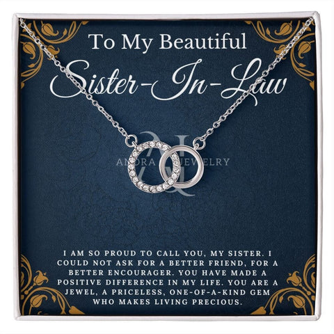 To My Beautiful Sister-In-Law - Double Circle Necklace