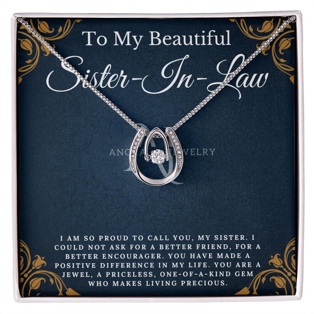 To My Beautiful Sister-In-Law - Lucky Horseshoe Necklace