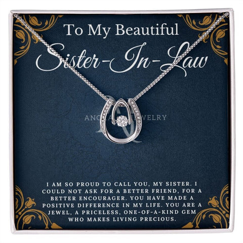 To My Beautiful Sister-In-Law - Lucky Horseshoe Necklace