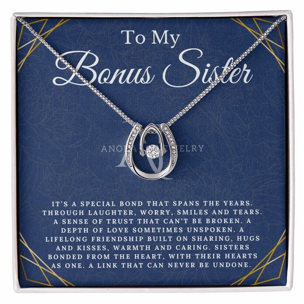 To My Bonus Sister - Lucky Horseshoe Necklace