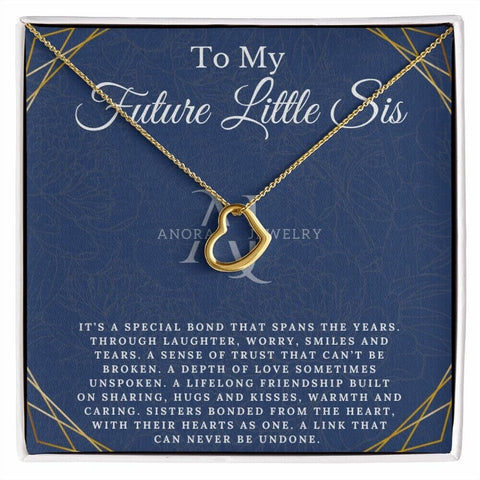 To My Future Little Sister - Gold Heart Pendant Necklace