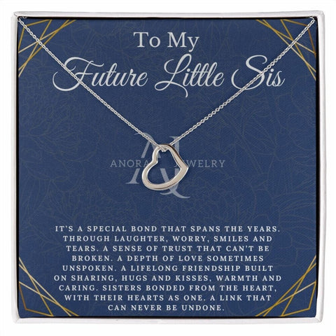 To My Future Little Sister - Gold Heart Pendant Necklace