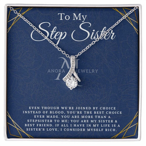 To My Stepsister - Petite Ribbon Necklace