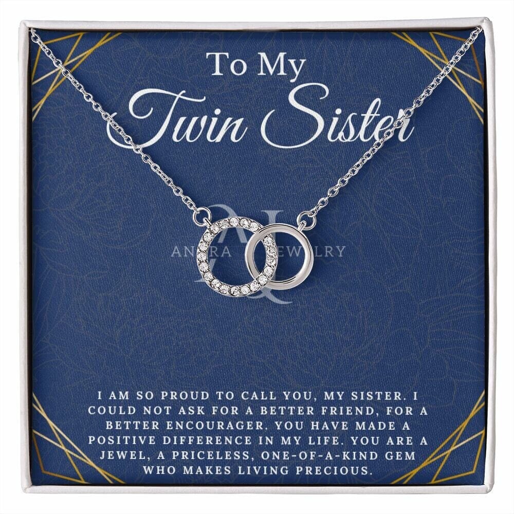 To My Twin Sister - Double Circle Pendant Necklace