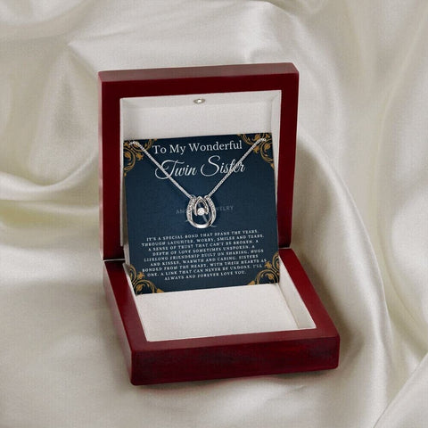 To My Wonderful Twin Sister - Lucky Horseshoe Necklace