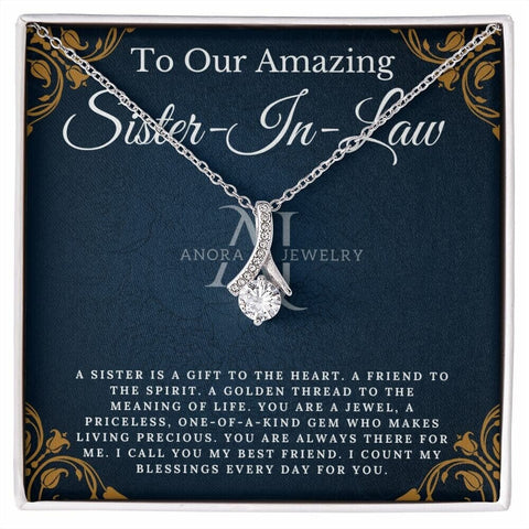 To Our Amazing Sister-In-Law - Petite Ribbon Necklace