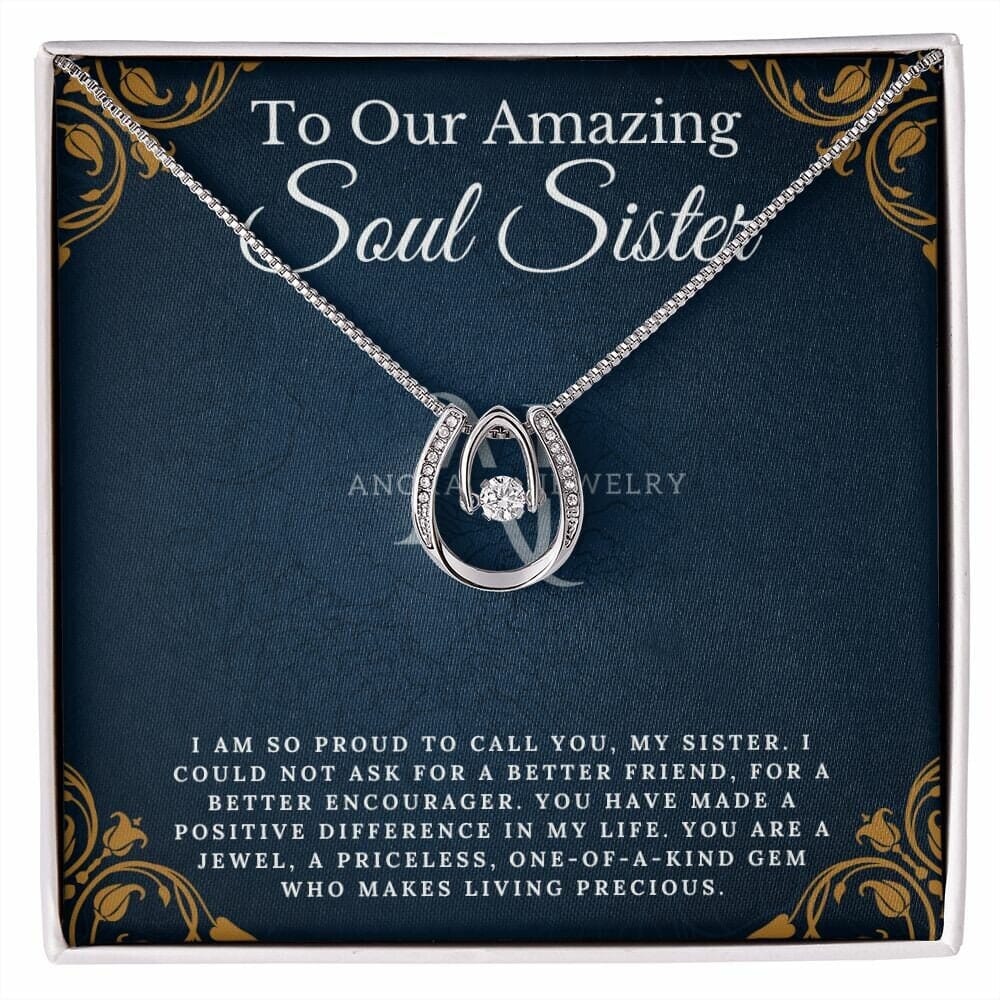 To Our Amazing Soul Sister - Lucky Horseshoe Necklace