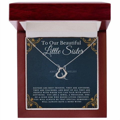 To Our Beautiful Little Sister - Gold Heart Pendant Necklace
