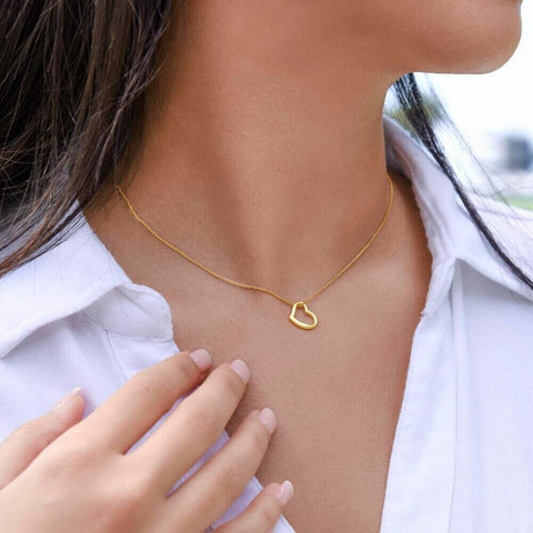 To Our Beautiful Little Sister - Gold Heart Pendant Necklace