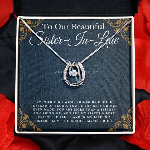 To Our Beautiful Sister-In-Law - Lucky Horseshoe Necklace