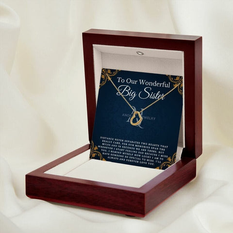 To Our Wonderful Big Sister - Gold Heart Pendant Necklace