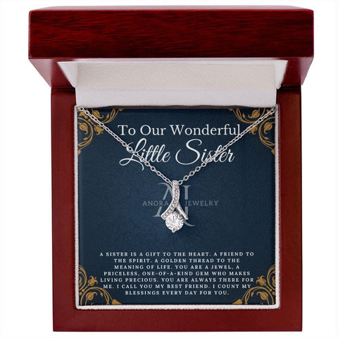 To Our Wonderful Little Sister - Petite Ribbon Necklace