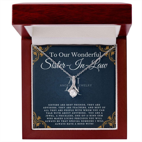 To Our Wonderful Sister-In-Law - Petite Ribbon Necklace