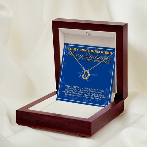 To My Son's Girlfriend - Merry Christmas - Gold Heart Pendant Necklace