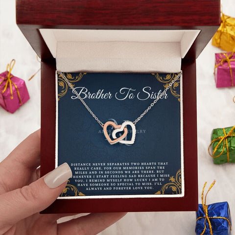 Brother To Sister - 14K Rose Gold Interlocking Heart Necklace