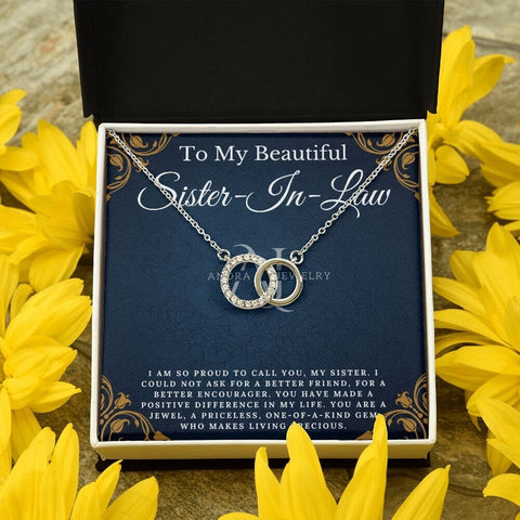 To My Beautiful Sister-In-Law - Double Circle Necklace