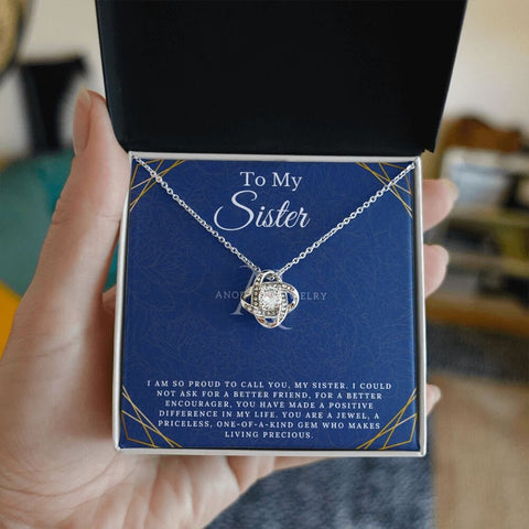 To My Sister - Love Knot Necklace