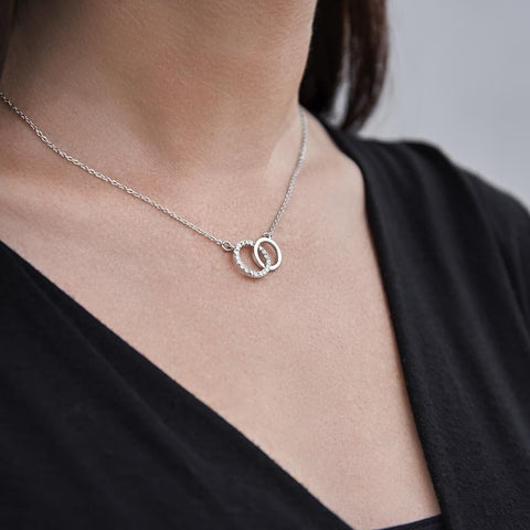 To My Twin Sister - Double Circle Pendant Necklace