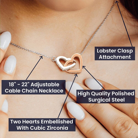 To My Wonderful Sister - Interlocking Heart Necklace