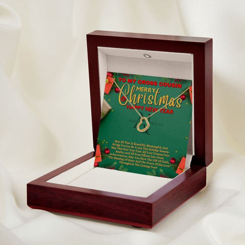 To My Cross Cousin - Merry Christmas - Gold Heart Pendant Necklace