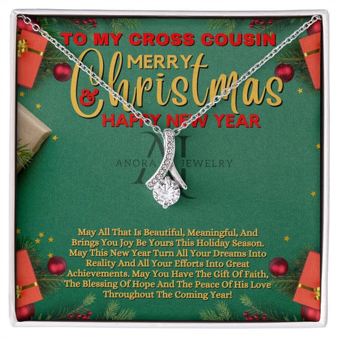 To My Cross Cousin - Merry Christmas - Petite Ribbon Necklace