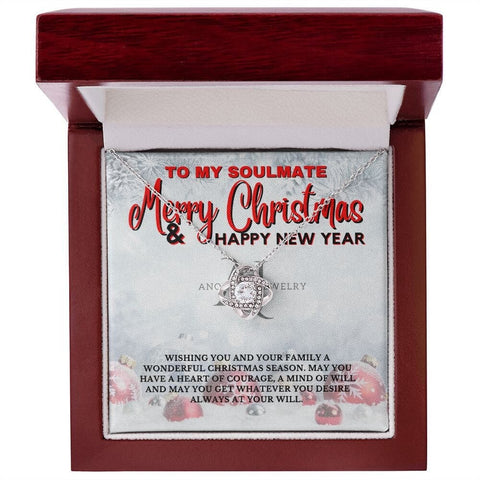 To My Soulmate - Merry Christmas - Love Knot Necklace