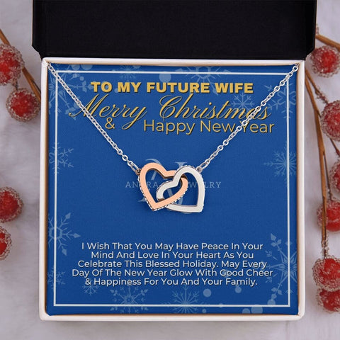 To My Future Wife - Merry Christmas - Interlocking Hearts Necklace