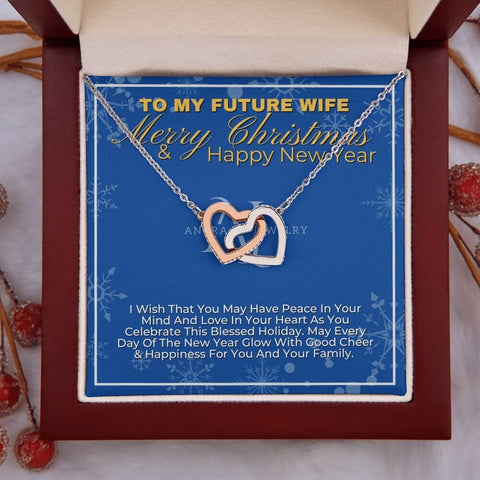 To My Future Wife - Merry Christmas - Interlocking Hearts Necklace