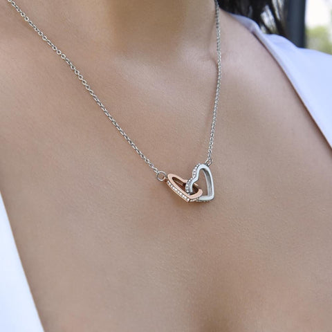 To My Stepmom - Merry Christmas - Interlocking Heart Necklace