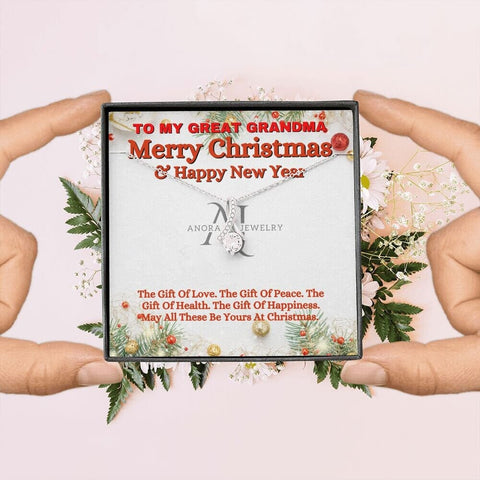 To My Great Grandma - Merry Christmas - Petite Ribbon Necklace
