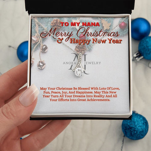 To My Nana - Merry Christmas - Petite Ribbon Necklace