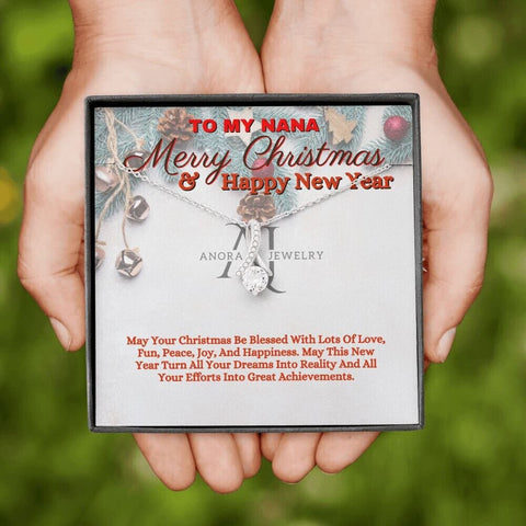 To My Nana - Merry Christmas - Petite Ribbon Necklace