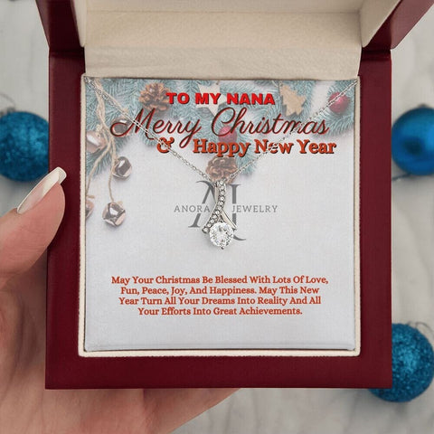 To My Nana - Merry Christmas - Petite Ribbon Necklace