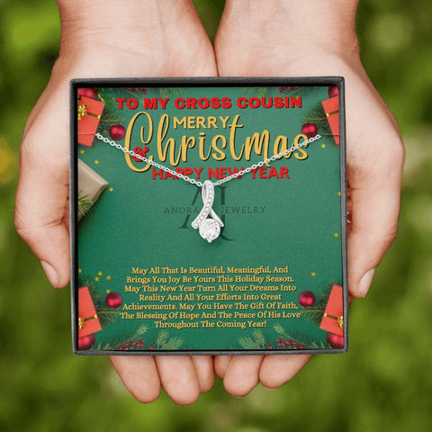 To My Cross Cousin - Merry Christmas - Petite Ribbon Necklace