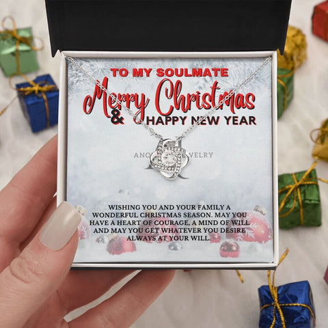 To My Soulmate - Merry Christmas - Love Knot Necklace