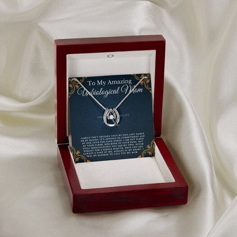 To My Amazing Unbiological Mom - Lucky Horseshoe Necklace