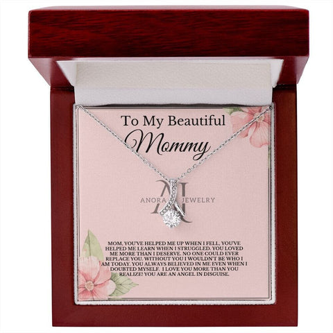 To My Beautiful Mommy - Petite Ribbon Necklace