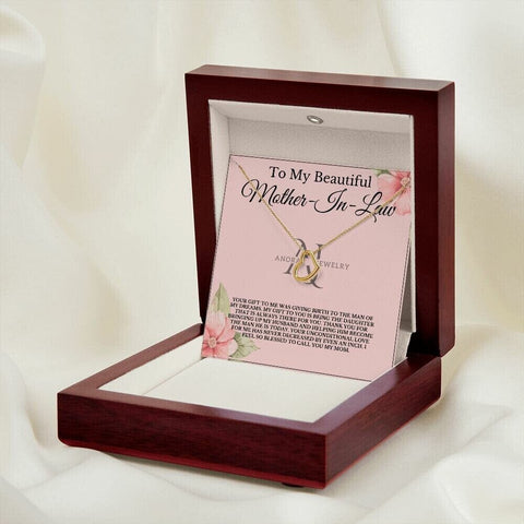 To My Beautiful Mother-In-Law - Gold Heart Pendant Necklace