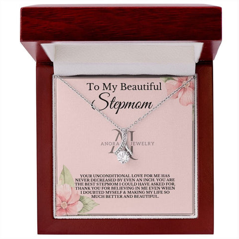 To My Beautiful Stepmom - Petite Ribbon Necklace