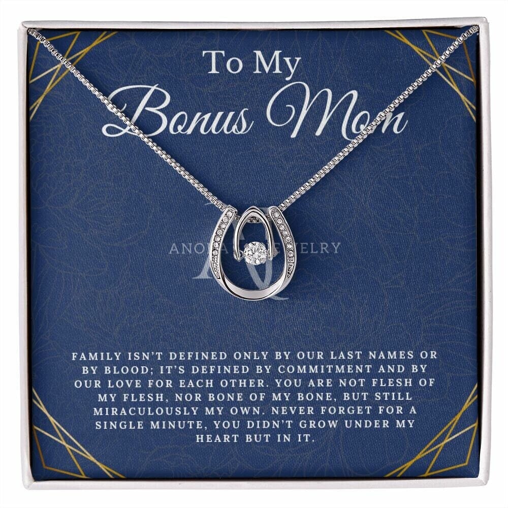 To My Bonus Mom - Lucky Horseshoe Necklace