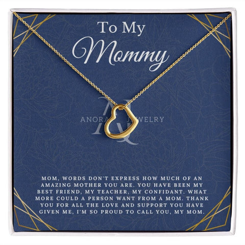 To My Mommy - Gold Heat Pendant Necklace