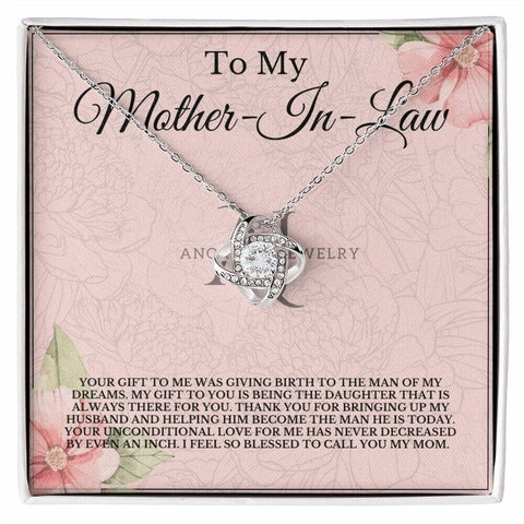 To My Mother-In-Law -Love Knot Necklace