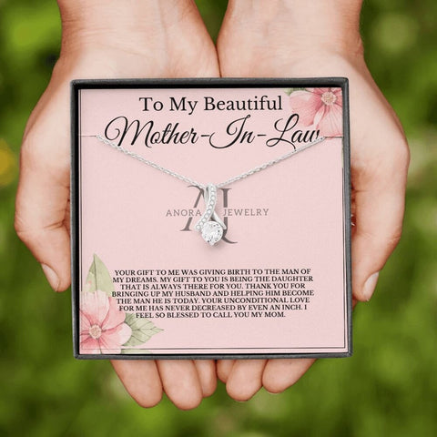 To My Beautiful Mother-In-Law - Petite Ribbon Necklace