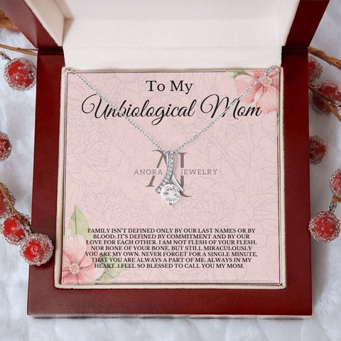 To My Unbiological Mom - Petite Ribbon Necklace