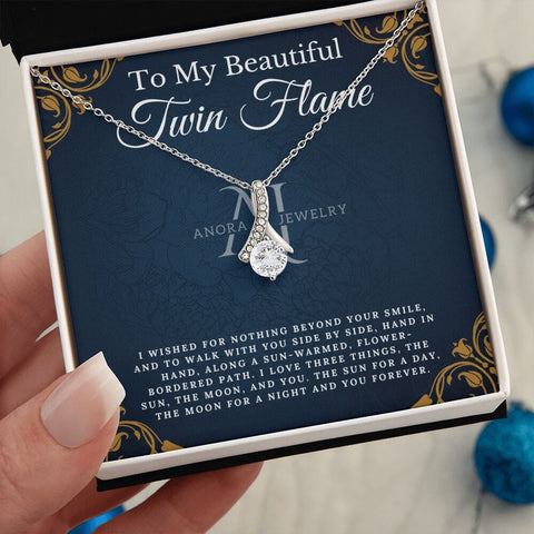 To My Beautiful Twin Flame - Petite Ribbon Necklace